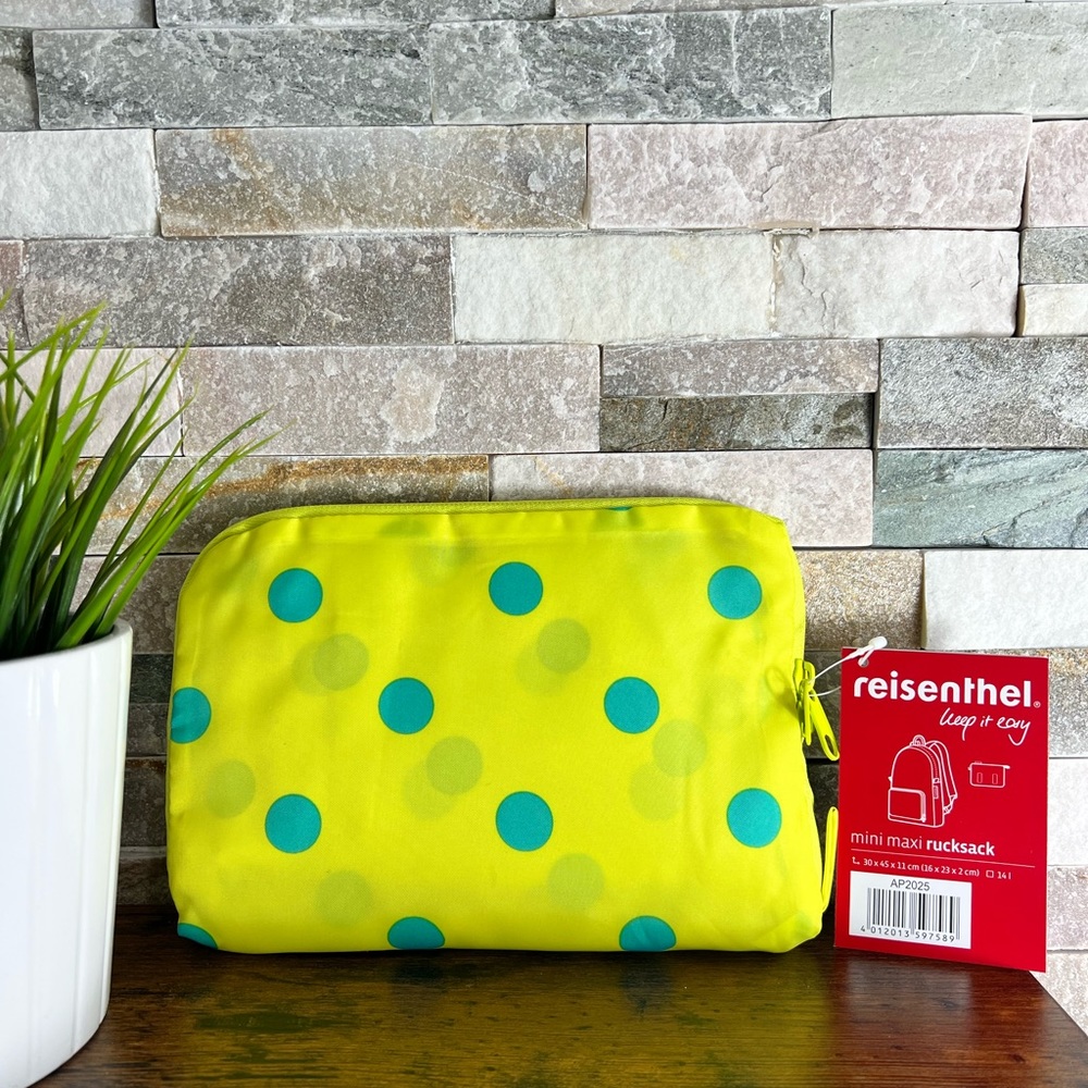 Portable Yellow  Travel Backpack Bag with built in carrying pouch